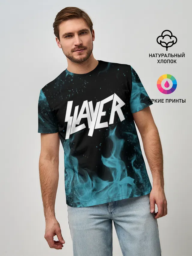 Мужская базовая футболка с принтом «Slayer»