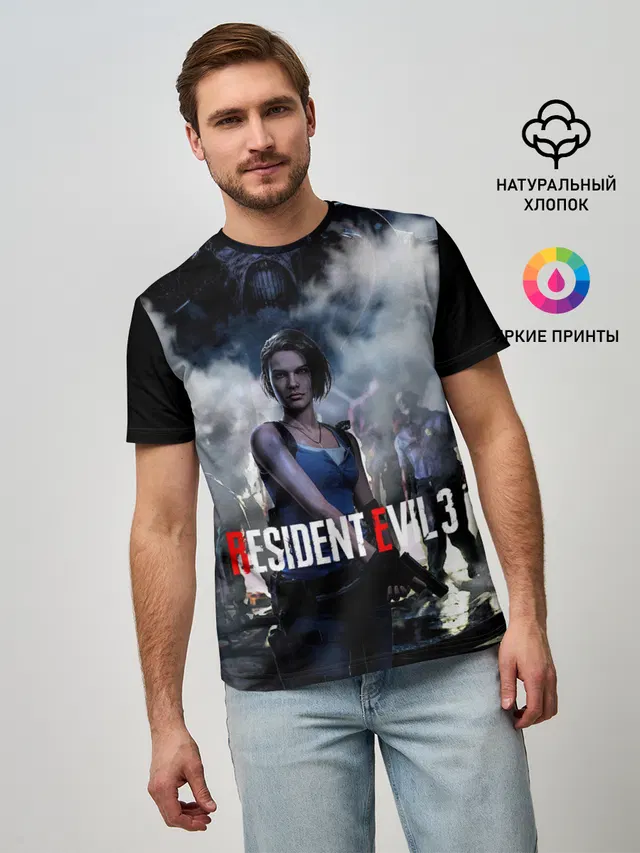Мужская базовая футболка с принтом «Nemesis — RESIDENT EVIL 3.»