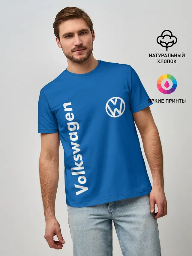 Мужская базовая футболка с принтом «Volkswagen»