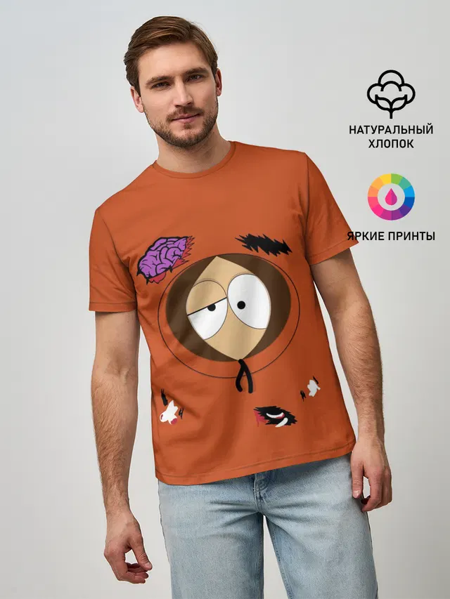 Мужская базовая футболка с принтом «Южный парк — South Park. Dead Kenny»