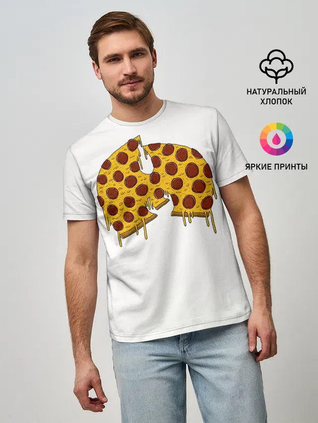 Мужская базовая футболка с принтом «Wu-Tang Clan — Pizza Clan»
