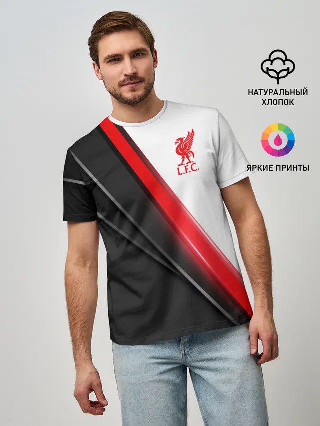 Мужская базовая футболка с принтом «Liverpool bird crest — Liverpool F.C.»