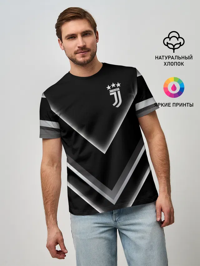 Мужская базовая футболка с принтом «Ювентус — Juventus F.C.»