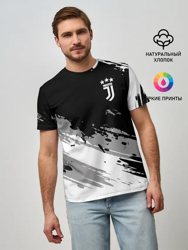 Мужская базовая футболка с принтом «Ювентус — Juventus F.C.»