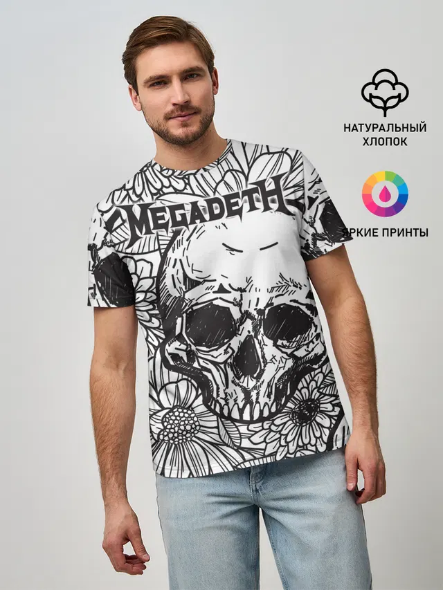 Мужская базовая футболка с принтом «Megadeth»