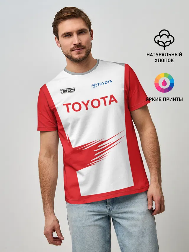 Мужская базовая футболка с принтом «Тойота — Toyota Driver»