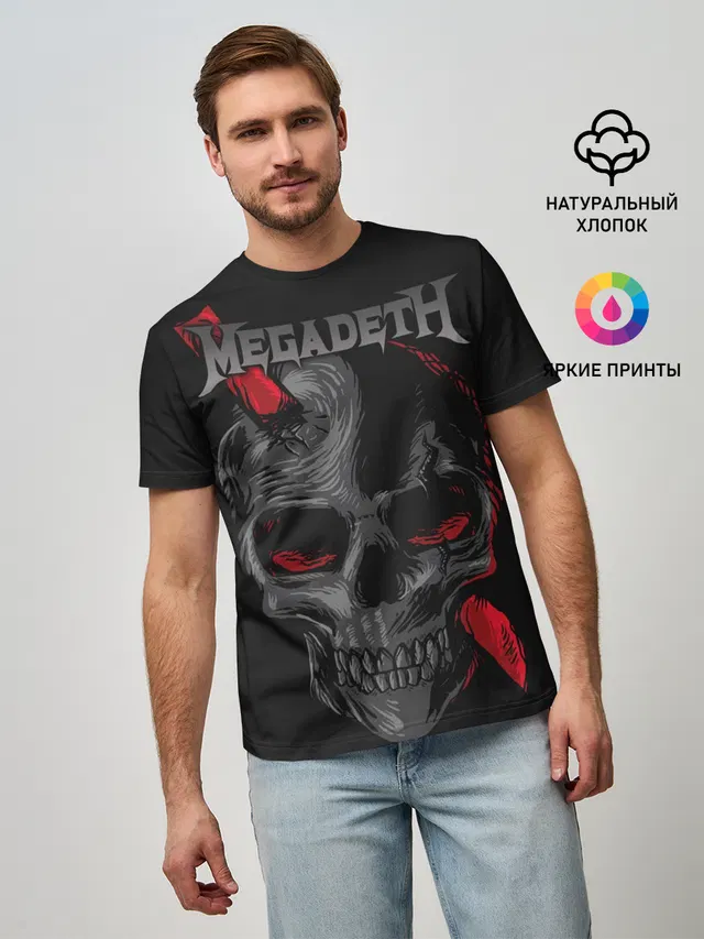 Мужская базовая футболка с принтом «Megadeth»