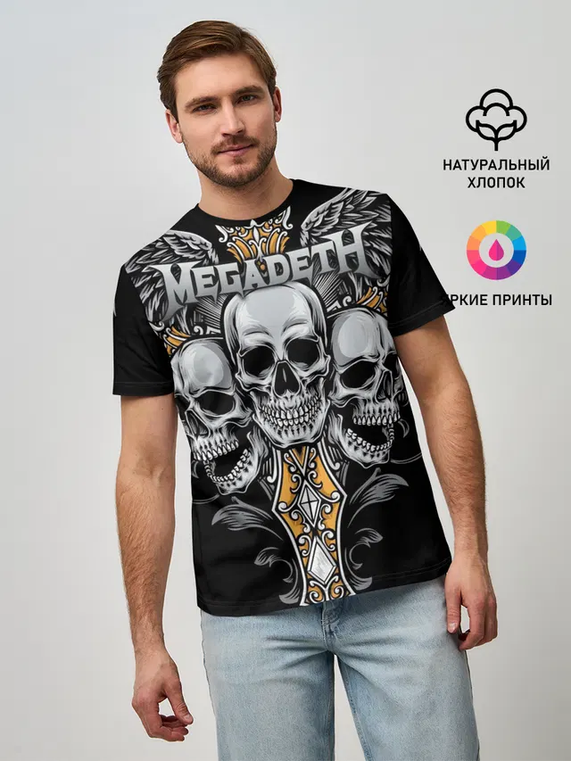 Мужская базовая футболка с принтом «Megadeth»