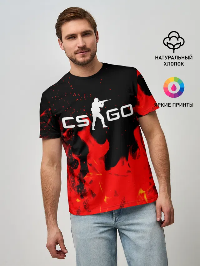 Мужская базовая футболка с принтом «Counter-Strike — CS:GO»