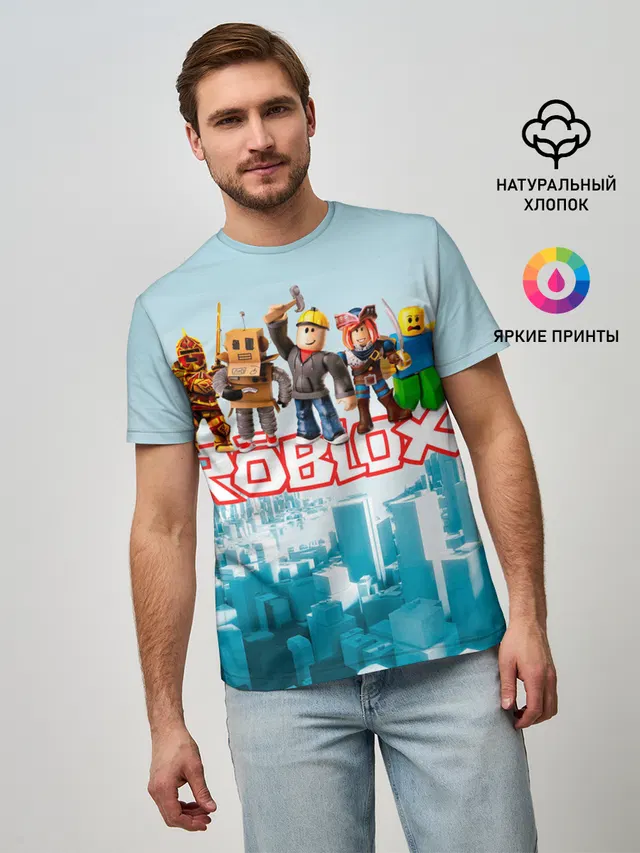 Мужская базовая футболка с принтом «Роблокс — ROBLOX [5]»