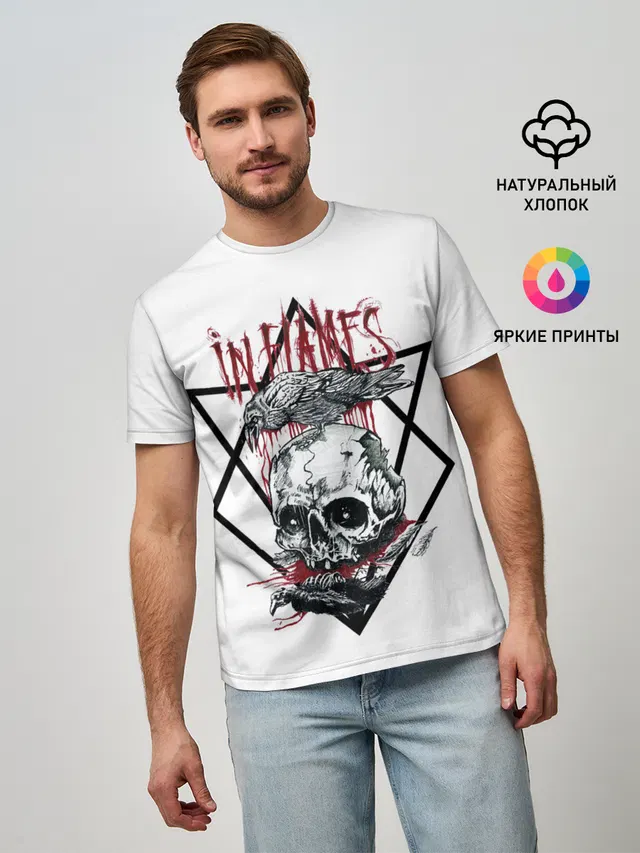 Мужская базовая футболка с принтом «In Flames»