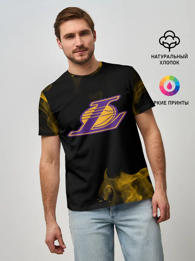 Мужская базовая футболка с принтом «Лейкерс — Kobe Bryant»