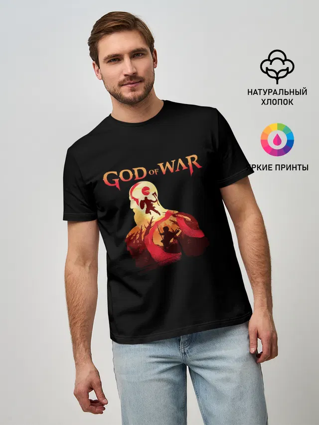 Мужская базовая футболка с принтом «God of War series»