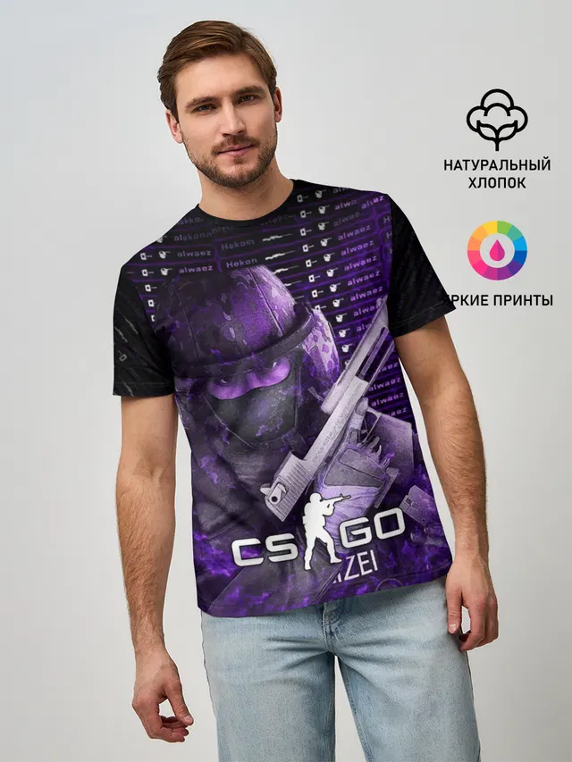 Мужская базовая футболка с принтом «Counter-Strike — CS:GO»