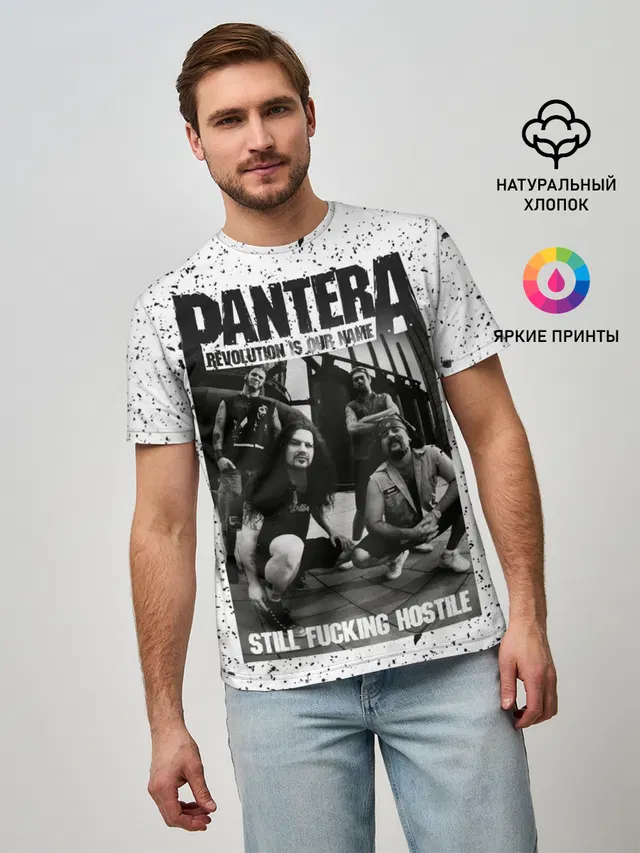 Мужская базовая футболка с принтом «Разный рок — Pantera»