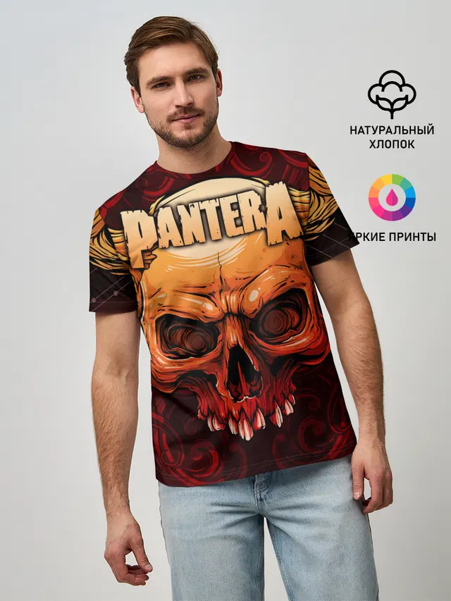 Мужская базовая футболка с принтом «Разный рок — Pantera»