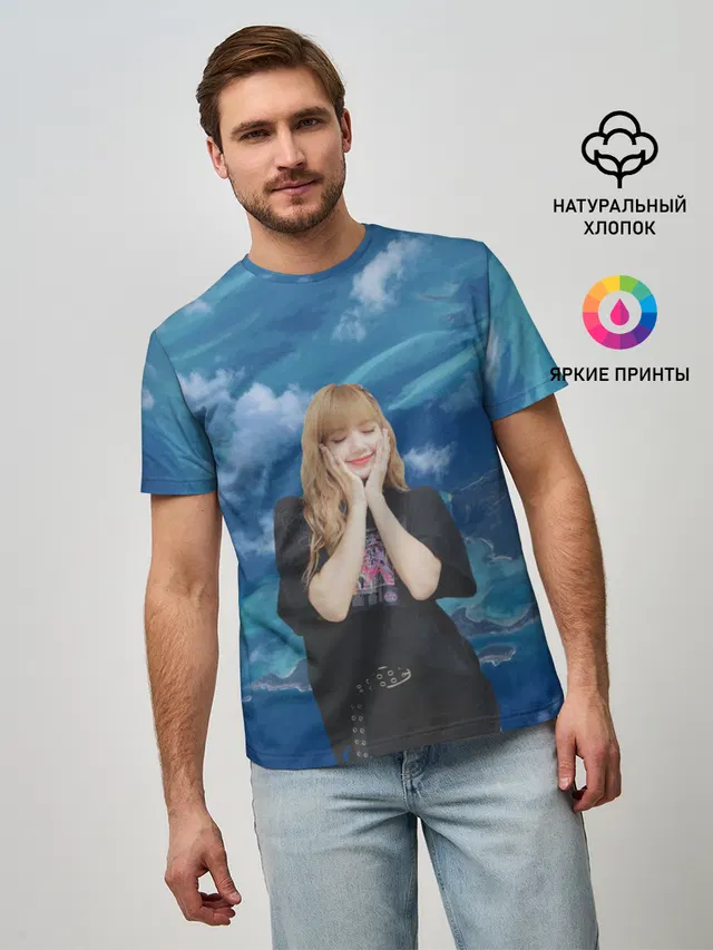 Мужская базовая футболка с принтом «BlackPink — LISA BLACKPINK»