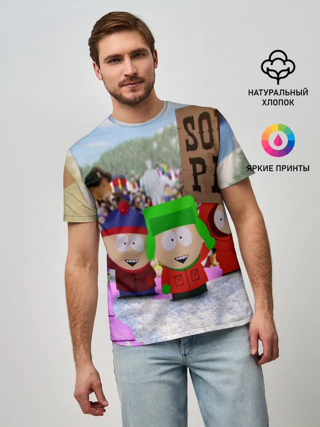 Мужская базовая футболка с принтом «Kyle Broflovski»