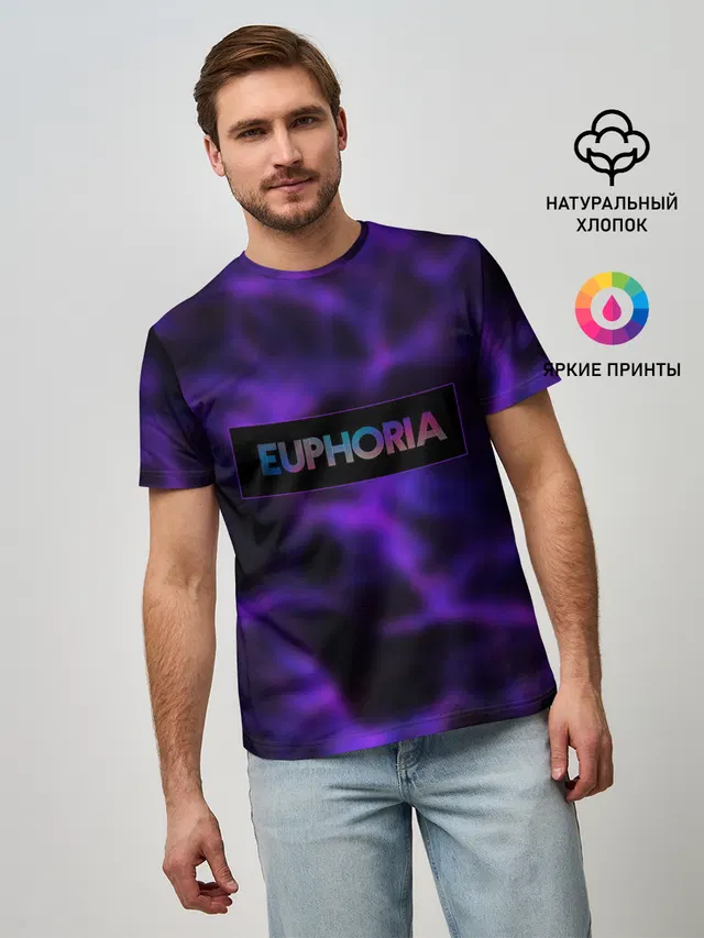 Мужская базовая футболка с принтом «Euphoria — сериал Euphoria»