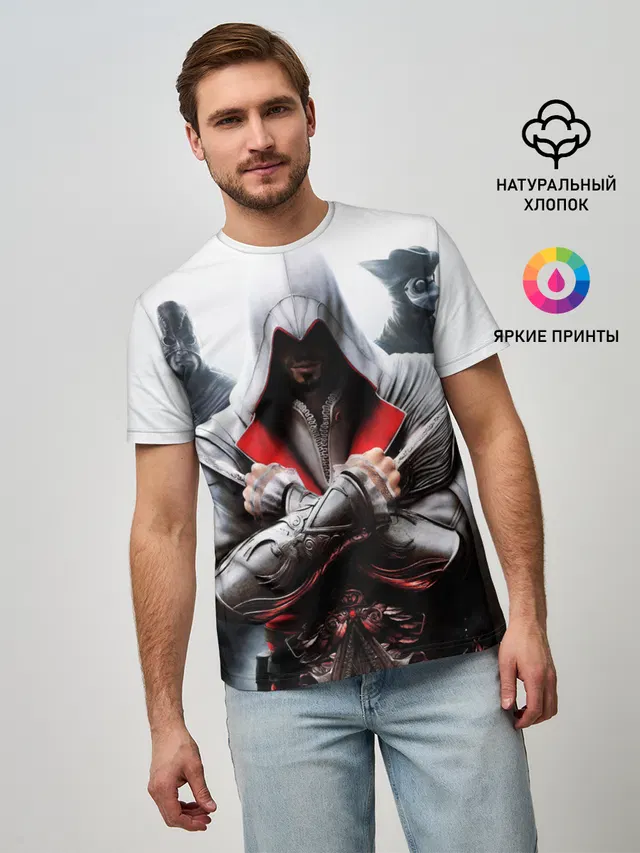 Мужская базовая футболка с принтом «Assassin’s Brotherhood»