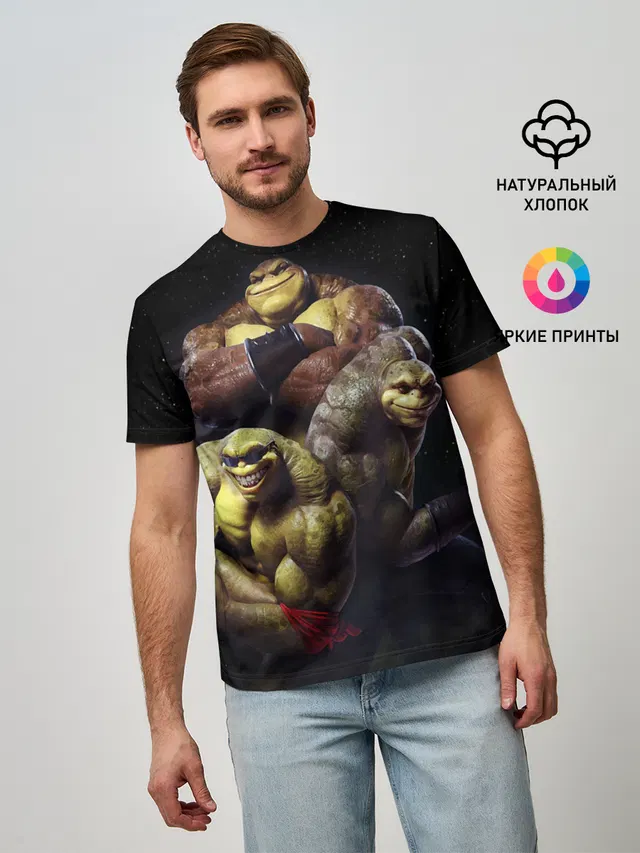 Мужская базовая футболка с принтом «Retro Games — Battletoads»