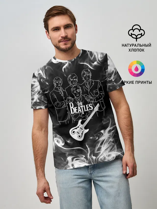 Мужская базовая футболка с принтом «Bass guitar»