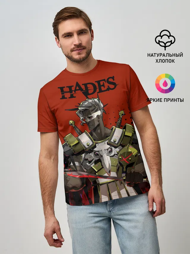 Мужская базовая футболка с принтом «Hades - Арес»