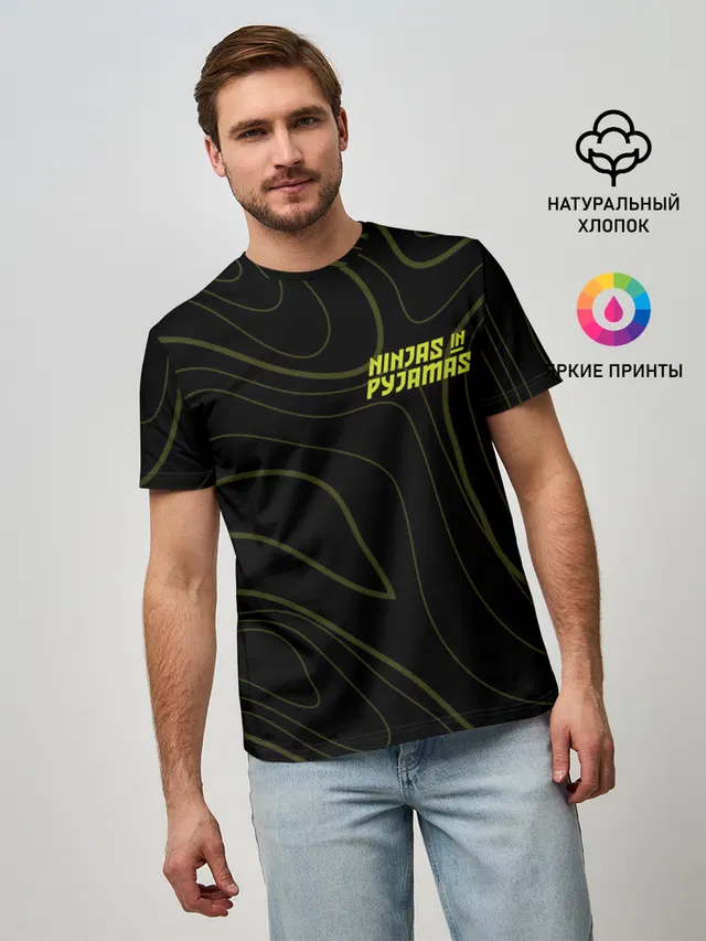 Мужская базовая футболка с принтом «Counter-Strike — Ninjas In Pyjamas»