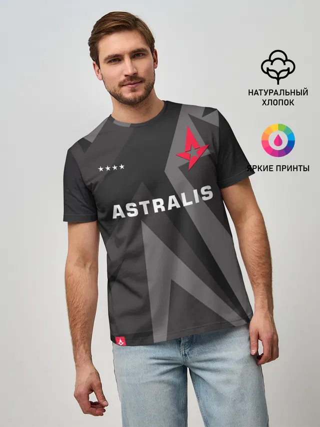 Мужская базовая футболка с принтом «Counter-Strike — Astralis - Jersey Pro»