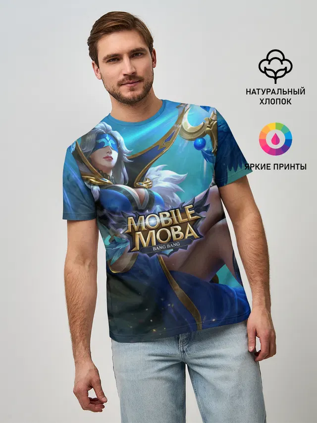 Мужская базовая футболка с принтом «Разные игры — mobile legends»