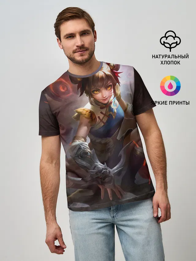 Мужская базовая футболка с принтом «Разные игры — mobile legends»