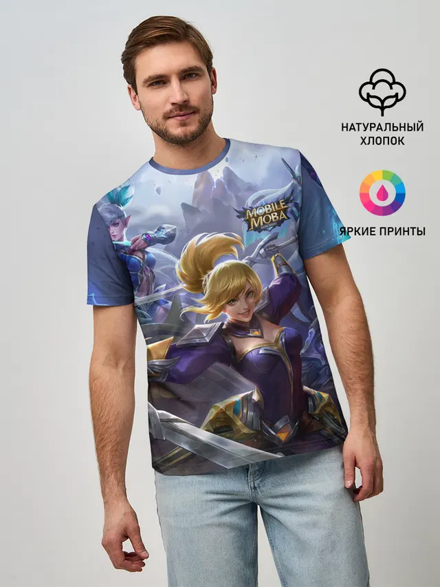 Мужская базовая футболка с принтом «Разные игры — mobile legends»