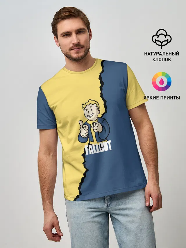 Мужская базовая футболка с принтом «Fallout logo boy»