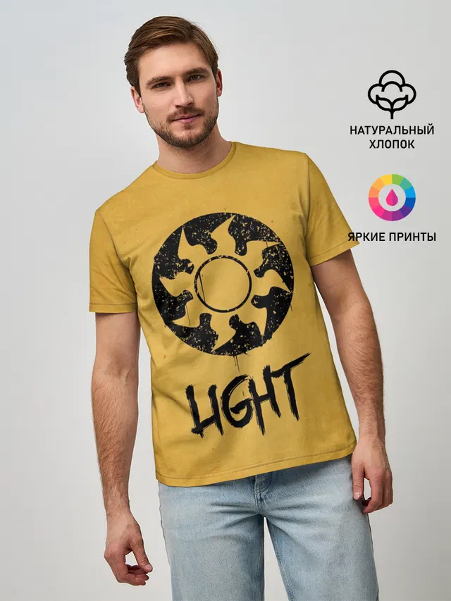 Мужская базовая футболка с принтом «Magic:The Gathering — Emblems Light»