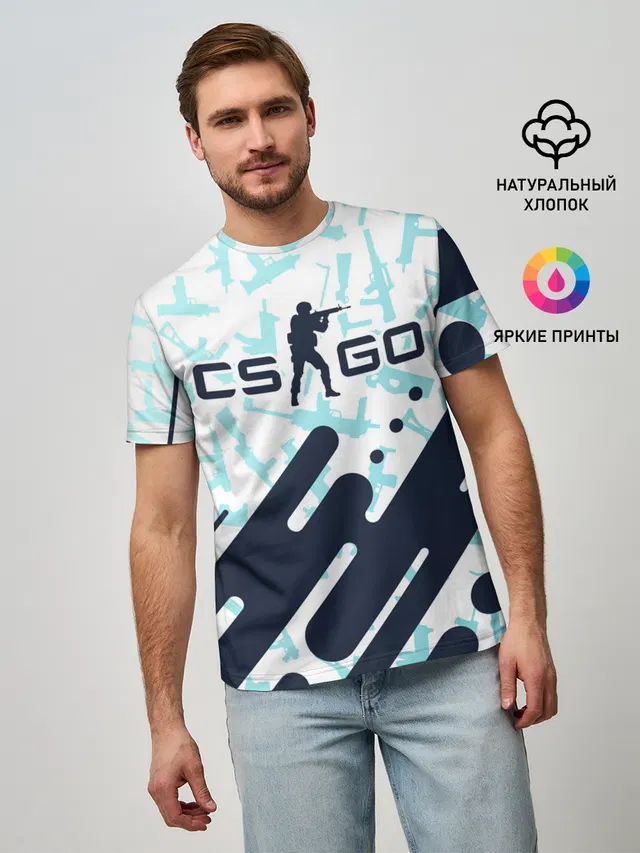 Мужская базовая футболка с принтом «Counter-Strike — CS GO»