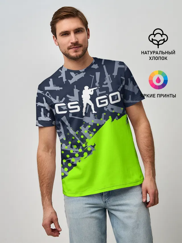 Мужская базовая футболка с принтом «Counter-Strike — CS GO»