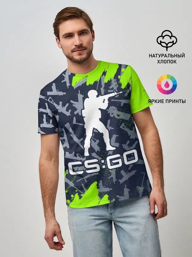 Мужская базовая футболка с принтом «Counter-Strike — CS GO»