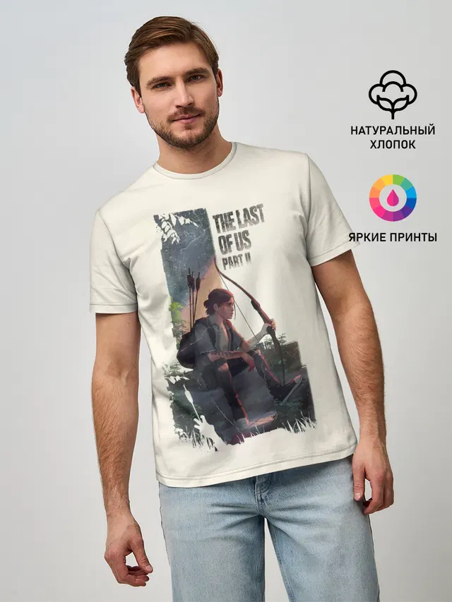 Мужская базовая футболка с принтом «Bow and arrow — The Last of Us 2»