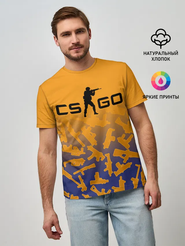 Мужская базовая футболка с принтом «Counter-Strike — CS GO»