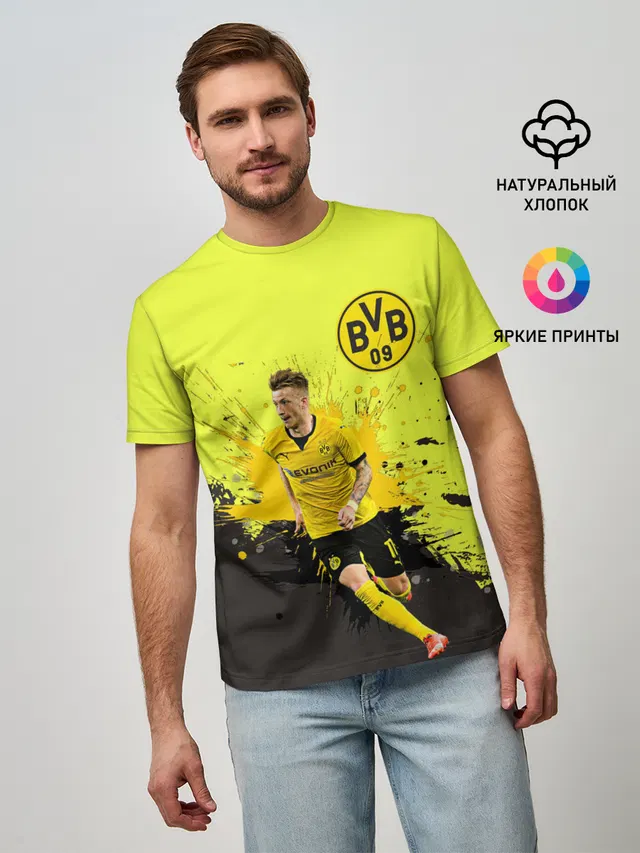 Мужская базовая футболка с принтом «Borussia — Марко Ройс»