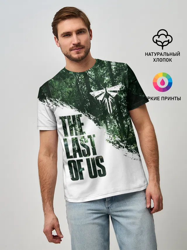 Мужская базовая футболка с принтом «Forest — THE LAST OF US 2 ЦИКАДЫ»