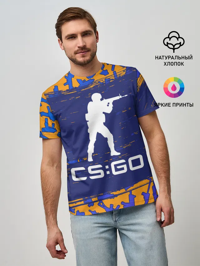 Мужская базовая футболка с принтом «Counter-Strike — CS GO»