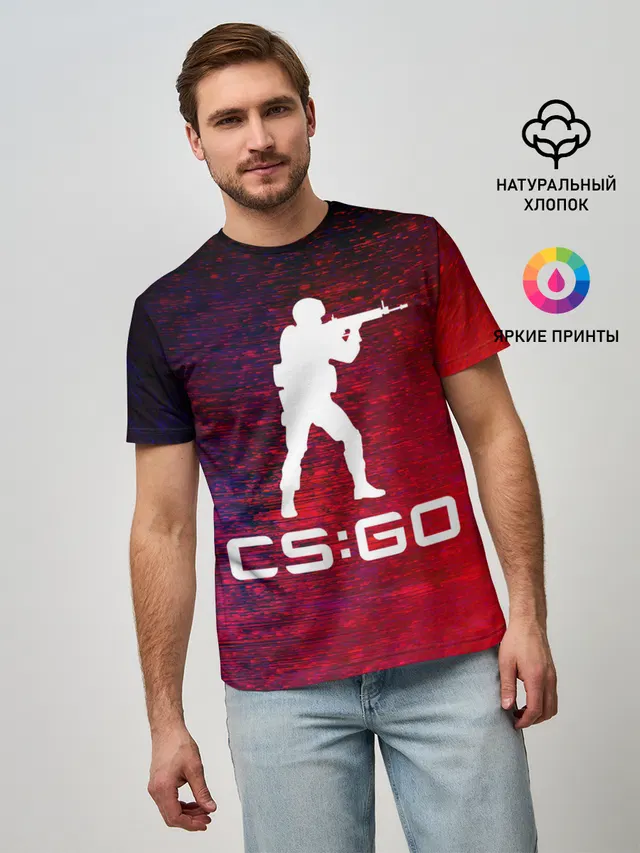 Мужская базовая футболка с принтом «Counter-Strike — CS GO»