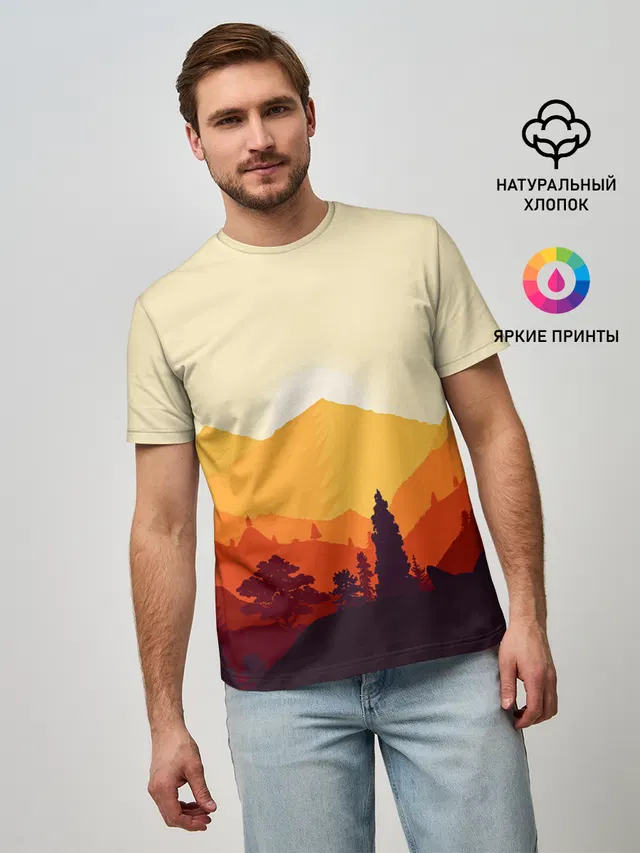 Горы закат пейзаж лиса арт