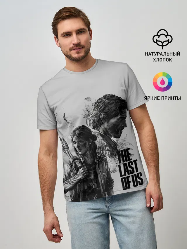 Мужская базовая футболка с принтом «Fern tattoo — The Last of Us 2»
