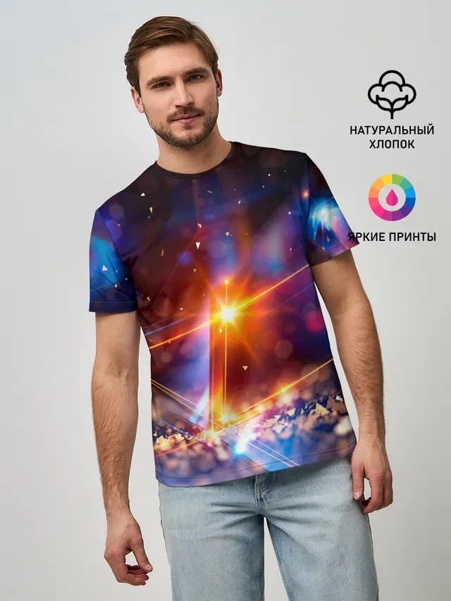 Мужская базовая футболка с принтом «geometry light»