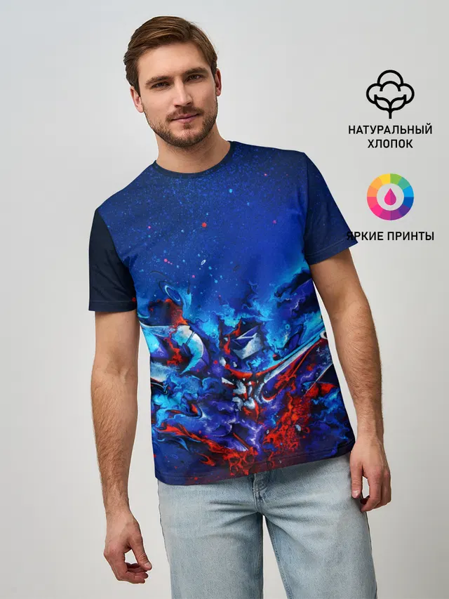 Мужская базовая футболка с принтом «Casual Color | Style»
