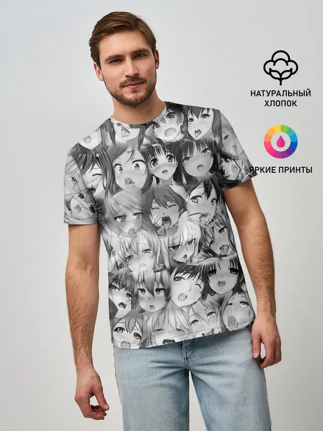 Мужская базовая футболка с принтом «Anime — СЕНПАЙ»