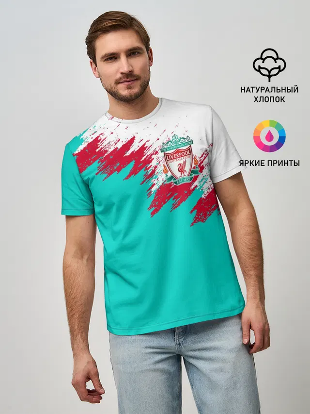 Мужская базовая футболка с принтом «Brush stroke»
