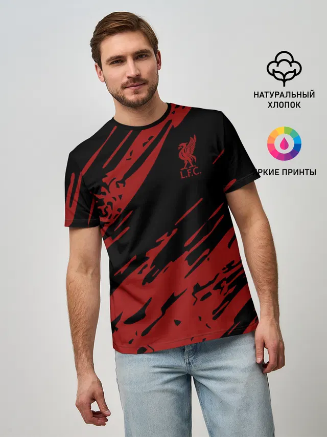 Мужская базовая футболка с принтом «Soccer — Liverpool F.C.»